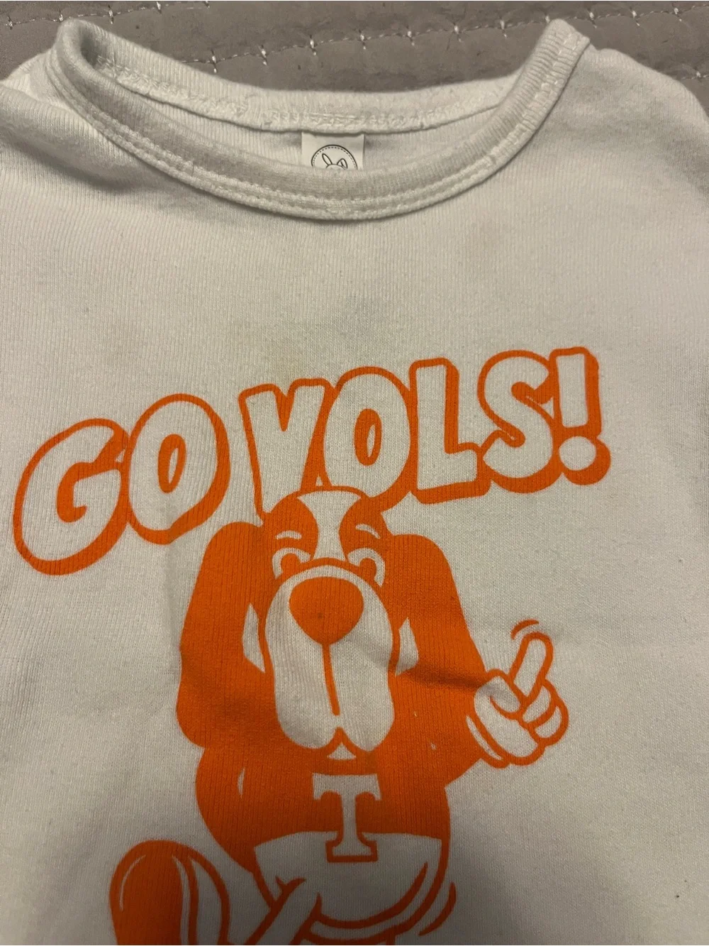 Kids' White 'Go Vols!' Ruffle Sleeve Tee - Orange Graphic